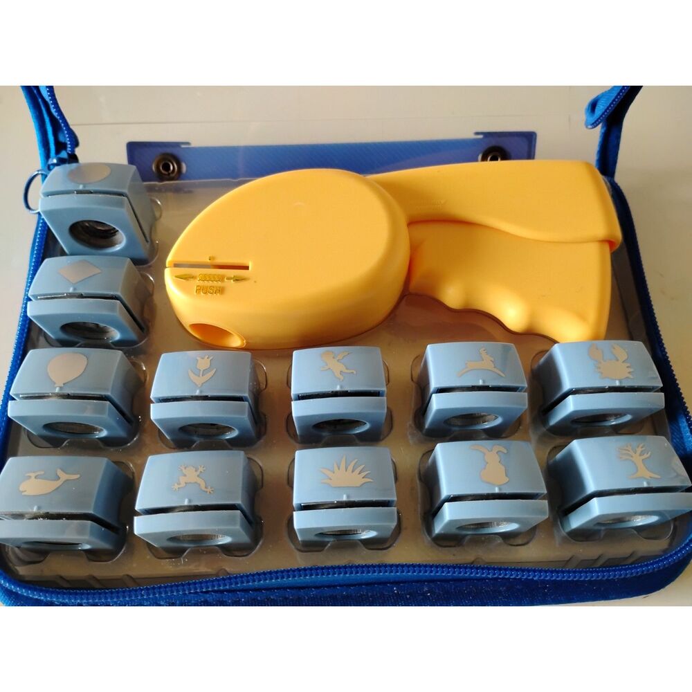 PAPER PUNCH Set of 12 Assorted Designs Shapes in Zipped Case